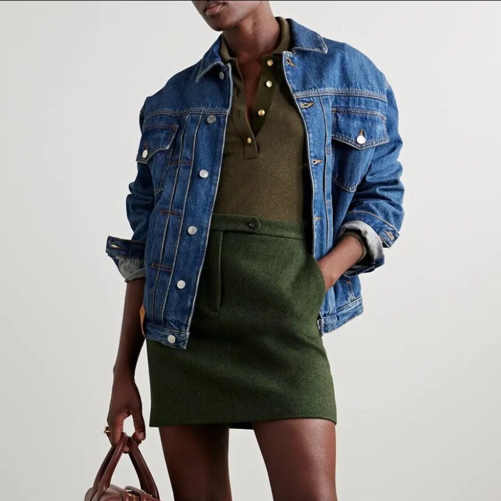 Bally Green Wool Mini Skirt